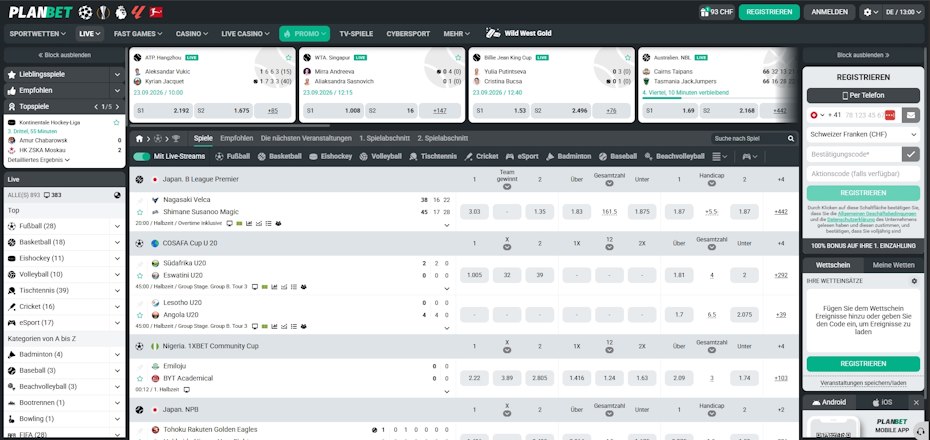 PLANBET Live-Wetten